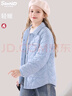 Hello Kitty女童外套秋冬裝洋氣兒童休閑棉服大童保暖棉襖外穿G055霧藍色140 曬單實(shí)拍圖