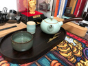 豐陶張生 嵌銅黑檀木干泡臺(tái)茶盤禪意實(shí)木壺承日式托盤功夫茶具配件茶托 鉗銅-見(jiàn)山 曬單實(shí)拍圖