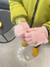 啄木鳥8-15歲翻蓋半指女毛線秋冬保暖可愛少年男加厚學生兒童寫字手套 粉色(8-15歲) 均碼 曬單實拍圖
