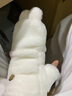 CTRLEND毛絨手套冬季女生手套保暖可愛貓貓手套女秋冬半指兩用翻蓋露手指 捂臉兔耳朵--白色 【1雙】 曬單實拍圖