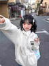 美式連帽拉鏈衛(wèi)衣外套女2025新款秋冬加絨加厚寬松慵懶風(fēng)開衫上衣 白灰色【春秋薄款】 M (95斤內(nèi)) 曬單實拍圖