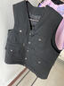 惜暖秋冬羊毛馬甲男真皮毛一體背心中老年加厚保暖坎肩爸爸裝老人馬甲 黑色多兜（升級有襯款）羊毛內膽 2XL 推薦125-145斤 曬單實(shí)拍圖
