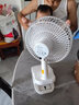ATEnge 充電小風(fēng)扇搖頭定時(shí)學(xué)生宿舍寢室家用辦公手持桌面臺式大容量電池長(cháng)續航充插兩用車(chē)載usb夾子風(fēng)扇 可夾可掛可立長(cháng)續航【電池可拆卸】白色 8寸搖頭定時(shí)（10000毫安電池）充插兩用風(fēng)扇 曬單實(shí)拍圖