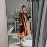 LISCN羊羔毛麂皮絨外套女2024新款中長款加絨加厚皮毛一體大衣 長款 M 曬單實(shí)拍圖