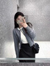 CTOX灰色針織開衫女2024秋季新款修身百搭薄款毛衣外套小個子短款上衣 灰色版 M【建議90-105斤】 曬單實拍圖