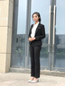 伊婭莎小西裝外套女通勤職業(yè)套裝英倫風(fēng)修身氣質(zhì)商務(wù)正裝白領(lǐng)面試工作服 單件黑色西裝 M 建議90-100斤 曬單實(shí)拍圖