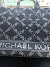 MICHAEL KORS邁克高仕 MK【七夕禮物】Gigi 女士大號(hào)格鏈托特包 黑色 012 NS 曬單實(shí)拍圖