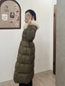 玖姿·安娜蔻【絨享】?jì)?yōu)雅連帽狐貍毛領(lǐng)鴨絨收腰羽絨女2024冬款 黃綠 L 曬單實(shí)拍圖