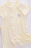小三月新生嬰兒衣服夏季薄款連體衣莫代爾短袖夏裝女寶寶男夏天哈衣睡衣 黃/莫代爾【閉襠】短袖 90cm適合18-22斤 曬單實(shí)拍圖