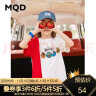 MQD男女童短袖T恤纯棉夏季新款中大儿童拼接洋气 中国红 120cm 实拍图