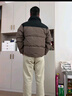 匹克馭雪短款羽絨服男新款三防科技加厚保暖立領(lǐng)運動外套連帽面包服 碳灰棕-立領(lǐng)拼色款 XL 曬單實拍圖