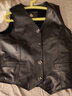 獸王皮夾克男真皮皮衣馬甲綿羊皮中老年背心冬保暖加絨加厚男裝爸爸裝 黑色 50/L 曬單實(shí)拍圖