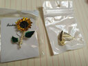 頂妃（DING FEI）琺瑯釉梵高向日葵胸針女日韓花卉胸花復古別情人節禮物 X-189滴油向日葵 B00-107 曬單實(shí)拍圖