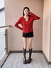 旻勝騎士靴女小個(gè)子高筒長(zhǎng)靴子秋冬女鞋2024年顯瘦靴馬丁靴 棕色 36 曬單實(shí)拍圖