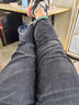 LEMBA九分牛仔褲男士修身彈力小腳2025秋冬季新款小個(gè)子九分褲休閑男褲 黑灰色9分褲 29 碼 曬單實(shí)拍圖