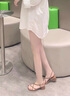 達(dá)芙妮夾趾涼鞋女2025夏季新款爆款一字帶粗跟涼鞋女綁帶羅馬涼鞋女復(fù)古 棕色【絕美顯白色】 36 曬單實(shí)拍圖