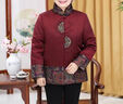 恒源祥奶奶冬裝外套女60歲70加絨中老年人衣服媽媽冬季棉衣80老太太棉襖 紅色 2XL 曬單實(shí)拍圖