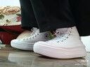 匡威（Converse）【滔搏運(yùn)動(dòng)】CONVERSE/匡威女鞋厚底高幫帆布鞋AllStar增高休閑 568498C 37 曬單實(shí)拍圖