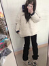 DXOT淺杏色拼接撞色條紋三杠立領(lǐng)棉服女冬季新款保暖寬松百搭學(xué)生外套 淺杏色 M 95-105斤 曬單實(shí)拍圖