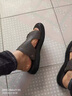 Jeep吉普涼鞋男士真皮牛皮軟底沙灘鞋夏季透氣外穿休閑兩用防滑涼拖鞋 暗棕 41 曬單實拍圖