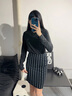 槿城打底衫2025新款女秋冬內(nèi)搭白色長(zhǎng)袖t恤磨毛加絨加厚百搭高領(lǐng)上衣 黑色H528 2XL 適合140-160斤 曬單實(shí)拍圖