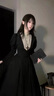 歐維沃洛麗塔萬(wàn)圣節哥特暗黑風(fēng)Lolita修女黑色長(cháng)款收腰泡泡袖洛麗塔連衣 2XL 曬單實(shí)拍圖