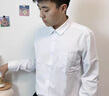 長袖襯衫男純色職場商務休閑職業(yè)正裝男士婚禮伴郎襯衣簡約上衣服 黑色加絨 XL 曬單實拍圖