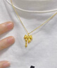 中國黃金（CHINA GOLD）黃金蝴蝶結星星掛墜項鏈星芒流蘇鎖骨鏈新年節生日禮物送女友愛(ài)人 蝴蝶結吊墜【配S925鏈】約0.4g 曬單實(shí)拍圖