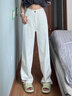 GARNUO白色高腰闊腿牛仔褲女夏季薄款2026春秋新款寬松顯瘦直筒拖地褲子 白色【小個(gè)子】 M【96-110斤】 曬單實(shí)拍圖