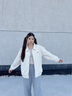 DXOT翻領(lǐng)棒球服外套女2025新款秋冬感美式復(fù)古休閑夾克開衫衛(wèi)衣潮 米白色（春秋） 薄款 M 曬單實拍圖