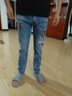 圣彬霸修身淺藍刺繡刮爛牛仔褲男潮牌常規長(cháng)褲高端2026小腳韓版春夏束腳 淺藍常規款 31 曬單實(shí)拍圖