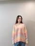 lagogo【抗起球】寬松含羊毛針織衫女拉谷谷2024季新款多巴胺上衣 混色 M 曬單實(shí)拍圖