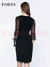 PORTS寶姿 新品 女裝優(yōu)雅喇叭袖收腰連衣裙LN8D187KWB008 黑色 S (4) 曬單實(shí)拍圖