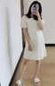 拉夏貝爾（La Chapelle）短袖雪紡連衣裙女裝2025年夏季新款時(shí)尚中長(zhǎng)款法式小個(gè)子夏天裙子 白色 M 曬單實(shí)拍圖