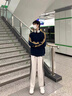 NASALIKE美式復古撞色三條杠立領外套男士秋冬季寬松休閑開衫加絨衛(wèi)衣夾克 常規(guī)【偏薄普通款】藏青色 XL碼 建議體重125-140斤 曬單實拍圖