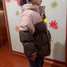 迪士尼女童羽絨服冬裝2025新品洋氣兒童冬季白鴨絨外套女孩加厚大童上衣 粉拼卡【字母連帽服】 130 cm 曬單實(shí)拍圖