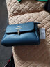 袋鼠七夕節禮物真皮包包女2022新款中年媽媽女士單肩斜挎包牛皮腋下 藍色(真皮授權) 曬單實(shí)拍圖