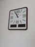康巴丝（Compas）挂钟万年历温湿度钟表简约挂表客厅石英钟日历时钟C3073夜光咖木 实拍图