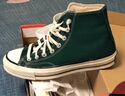 匡威（Converse）官方 1970S巴恩風(fēng)穿搭運動(dòng)帆布鞋叢林綠綠色168508C 綠/168508C 42.5 曬單實(shí)拍圖