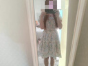 燕潯小個(gè)子女神范溫柔風(fēng)碎花連衣裙女2025夏季新款韓版收腰顯瘦初戀裙 冰草花綠 M (建議95-110斤) 曬單實(shí)拍圖