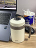 桌面陶瓷保溫杯非涂層真陶瓷內膽茶水分離杯辦公室泡茶杯男士杯子 白色 曬單實(shí)拍圖