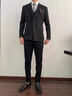 杰遜斯雙排扣西服套裝男士大碼新郎結(jié)婚禮服三件套青年商務(wù)正裝休閑西裝 卡其色（西裝+褲子） XL (120-135斤) 曬單實(shí)拍圖