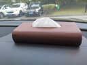 CHIHE 汽車(chē)紙巾盒車(chē)載車(chē)用紙巾盒車(chē)內車(chē)用品創(chuàng  )意擺件汽車(chē)皮革餐巾紙盒 座式無(wú)鉆馬鞍棕帶紙巾防滑墊 曬單實(shí)拍圖