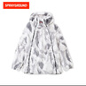 SPRAYGROUND2025冬季滿(mǎn)印鯊魚(yú)嘴加厚毛毛外套男女雙拉鏈連帽棉服 淺灰色 M 曬單實(shí)拍圖