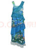 兩三事度假超仙的裙子女夏季紫色油畫(huà)藝術(shù)吊帶海邊連衣裙云霧睡蓮 藍色 L 曬單實(shí)拍圖