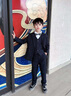 羅蒙男童西裝套裝春秋兒童禮服花童鋼琴演出服 雙排扣深灰色5件套 150 曬單實拍圖