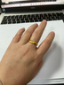 六福珠寶 囍愛(ài)系列足金相伴黃金戒指情侶結婚對戒款單只 計價(jià) 001081MA 18號-5.99克(含工費479元) 男款 曬單實(shí)拍圖