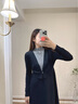 玖姿·安娜蔻優(yōu)雅日常氣質(zhì)含羊毛拼接假兩件織連衣裙女2024冬款 深灰 S 曬單實拍圖