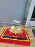 MOREISAN老人禮物祝壽黃金壽桃擺件工藝品送爺爺奶奶長輩60 70 八十生日禮物賀禮 福壽雙全絨沙金擺件小號22*14*17cm 曬單實(shí)拍圖