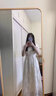 衣圖雅新款連衣裙夏季女生裙子夏天學(xué)生法式方領(lǐng)泡泡袖收腰顯瘦中長(cháng)裙 米杏色 均碼 曬單實(shí)拍圖